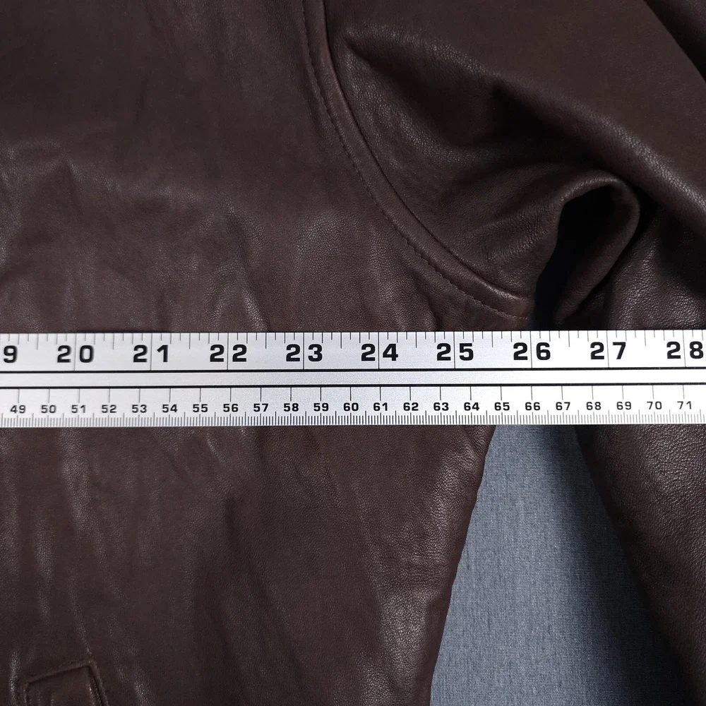 Vintage Polo Ralph Lauren Bomber Jacket Mens XL Brown Soft Leather Full Zip